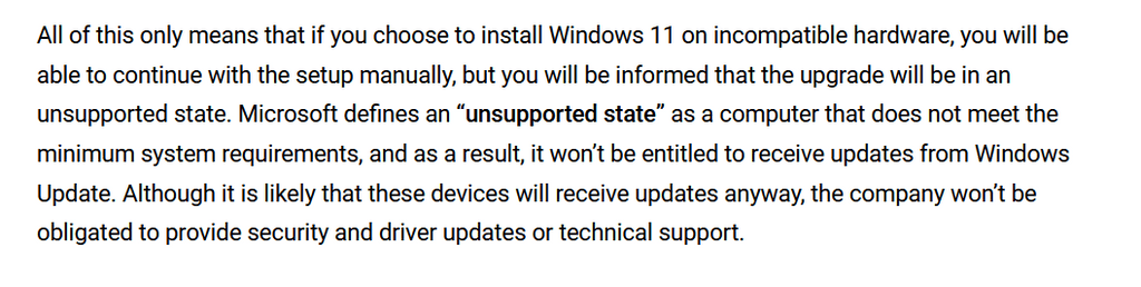 Microsoft Windows 11 Unsupported
